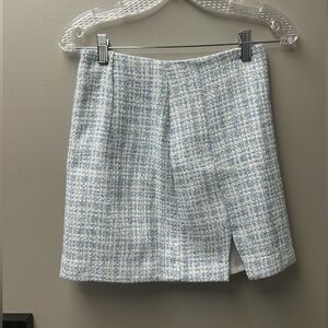 Dynamite Mini Blue and White‎ Tweed Skirt